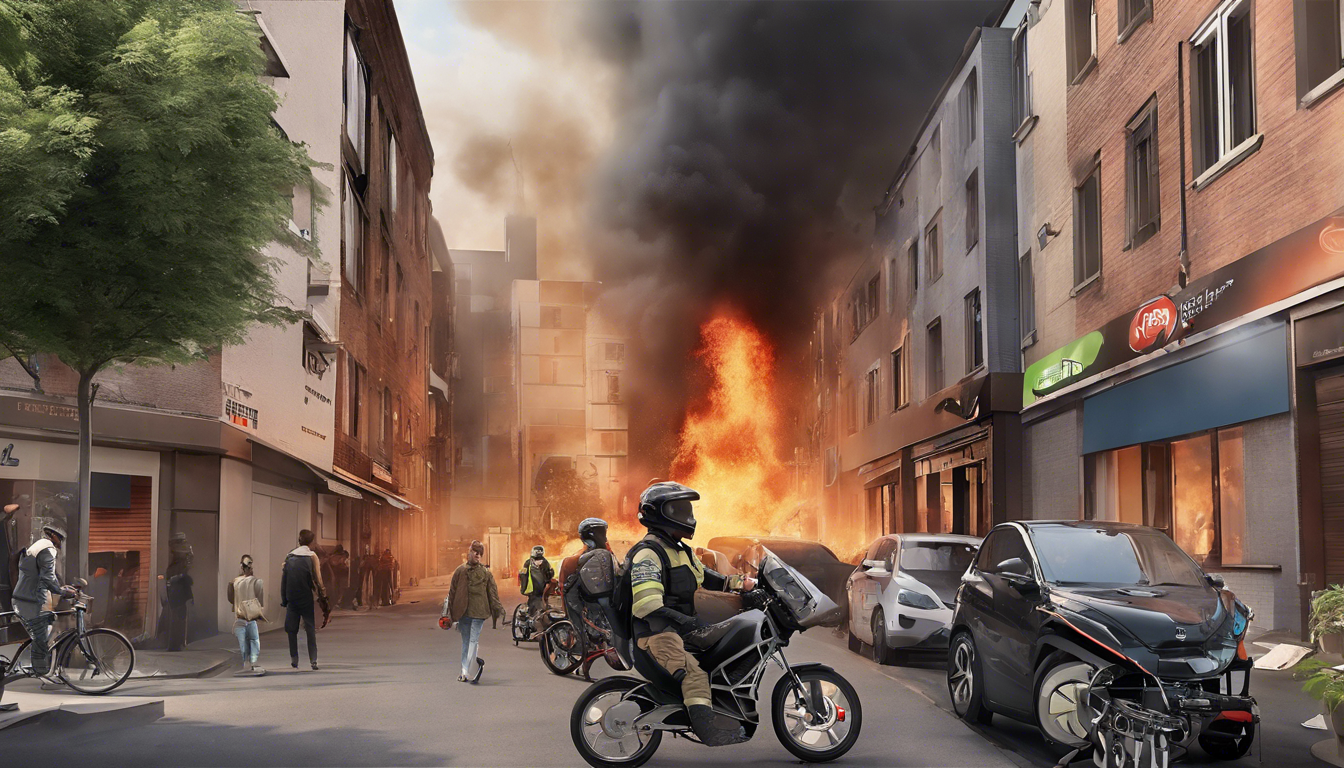 un magasin de vélos électriques en proie aux flammes : évacuation d'un complexe d'appartements près du centre-ville animé - daily mail