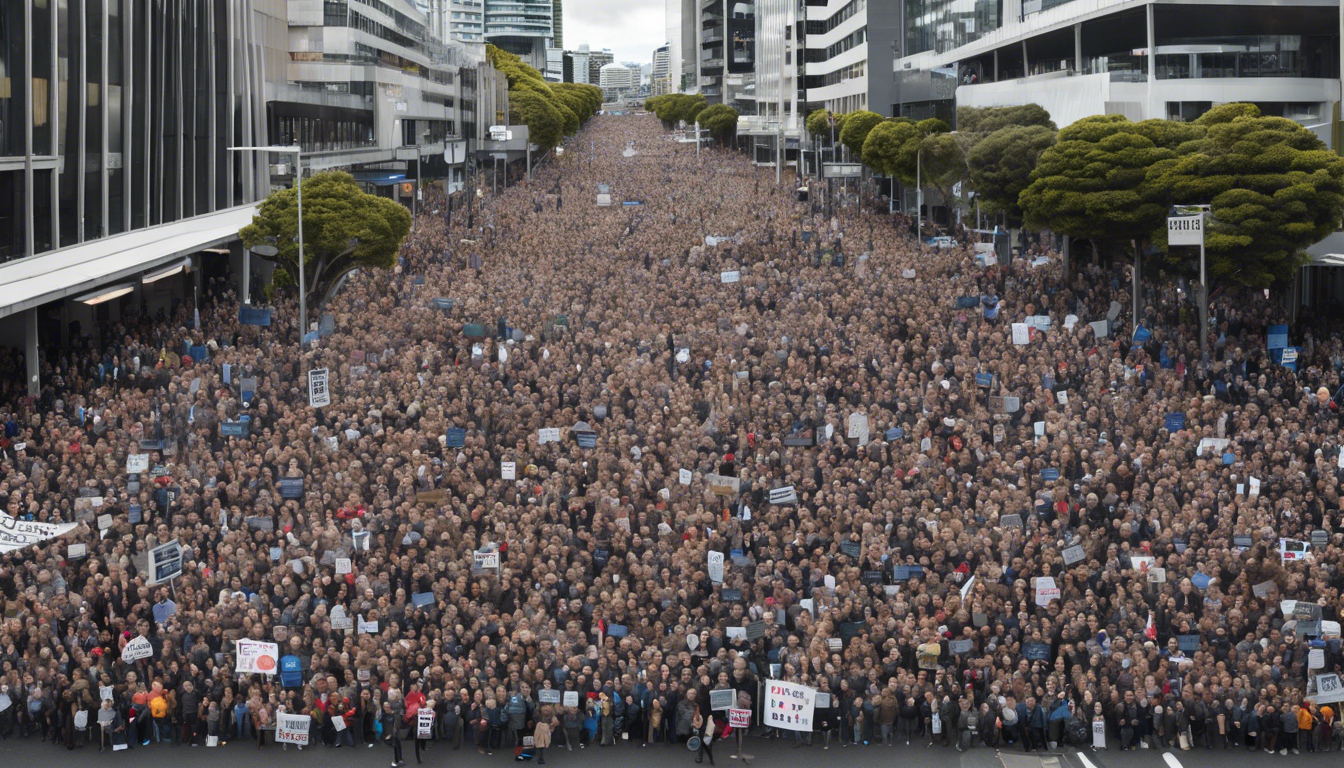une foule de milliers de personnes se rassemble à auckland pour protester contre le projet de loi sur les approbations accélérées. restez informé sur cet événement majeur.