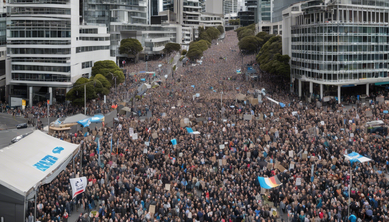 une foule de milliers de personnes se rassemble à auckland pour manifester contre le projet de loi sur les approbations accélérées.